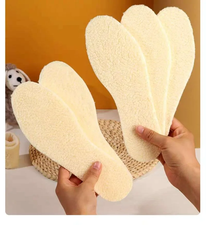 1/2 paar Verdicken Einlegesohlen Winter Plüsch Lamm Wolle Kalt-beweis Warme Männer Frauen Schnee Stiefel Fuß Pad weiche Maßgeschneiderte Einlegesohle_voghion.com