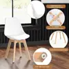 5-Piece Modern Dining Table Set Round Tempered Glass Table 4 High Back Chairs Ergonomic Design Space Saving Easy Assembly Dining 6