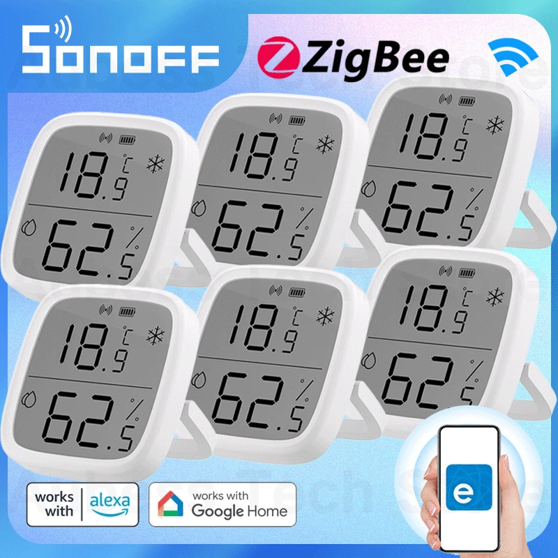 Sonoff SNZB 02D zigbee sensor de umidade de temperatura inteligente com