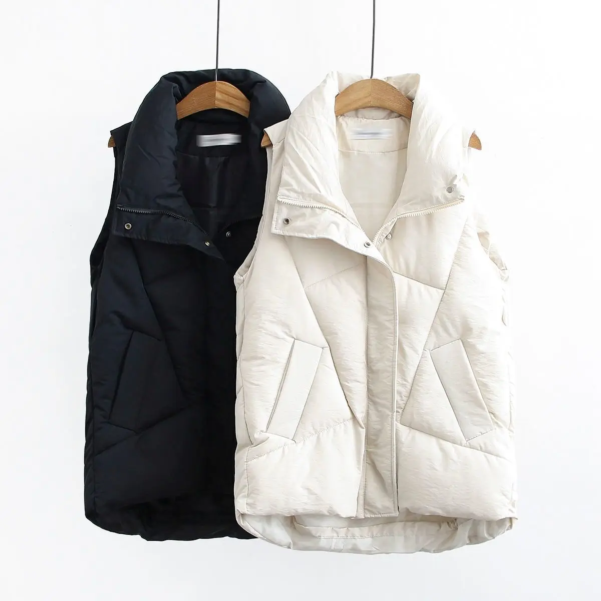 2024 Winter Down Vest Jacket Women Casual Cotton Padded Outerwear Warm Sleeveless Puffer Coat Autumn Loose Waistcoat