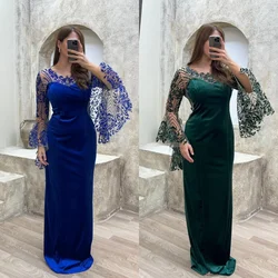 Ball Dress Evening Jersey Applique Beading Ruched Cocktail Party A-line V-neck Bespoke Occasion Gown Long Dresses Saudi Arabia