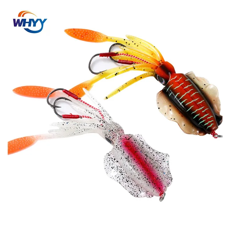 

WHYY Hot UV Active Luminous Bionic Squid 15cm60g Sea Fishing Route Sub Bait Deep Sea Ship Bait Fishing Bait Fishing Lures