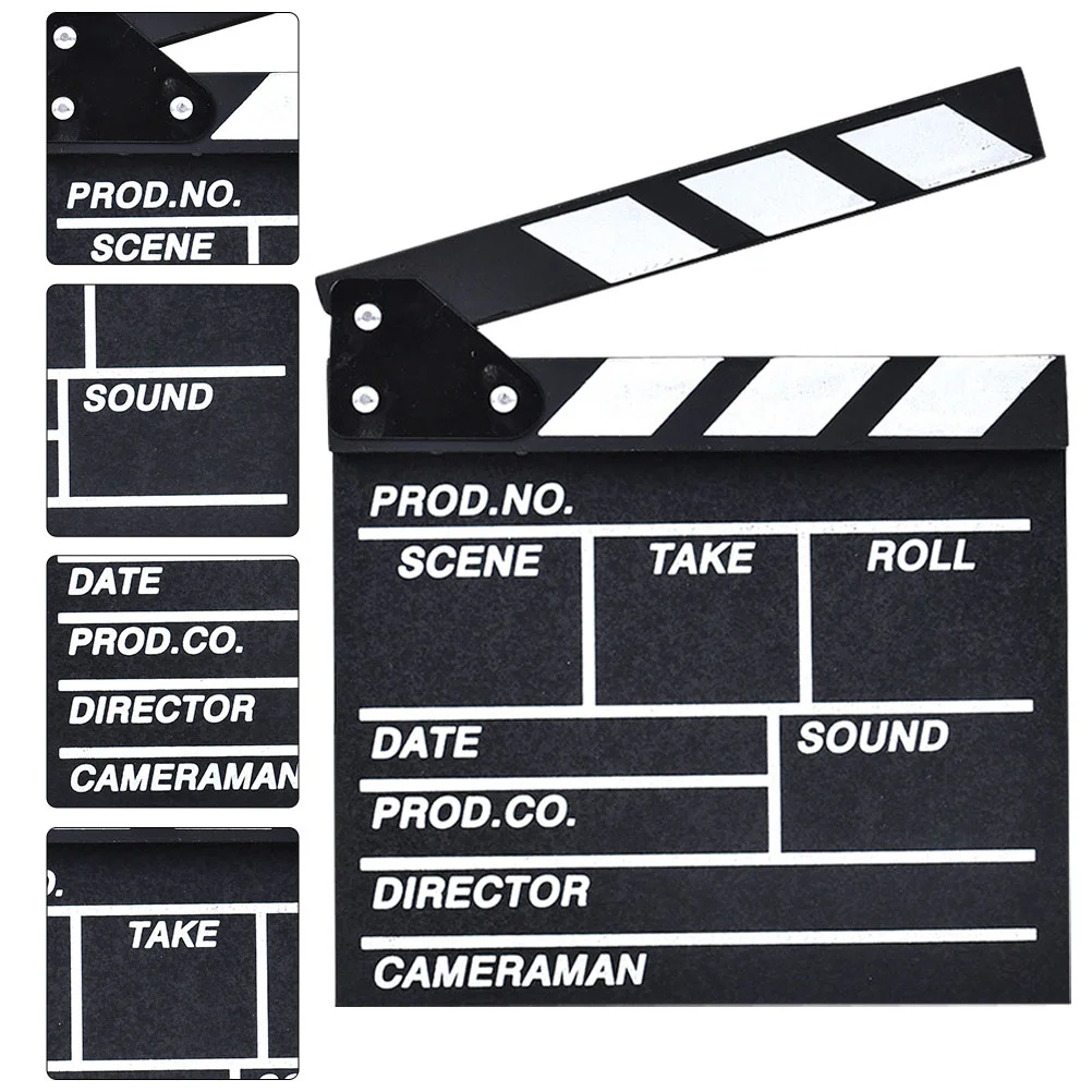 Board Directors Clapboard Movie Film Clapper Ornaments Clapperboard Wooden Slate Dry Erase Movie Film Action Slate Clap wooden blackboard wooden chalkboard