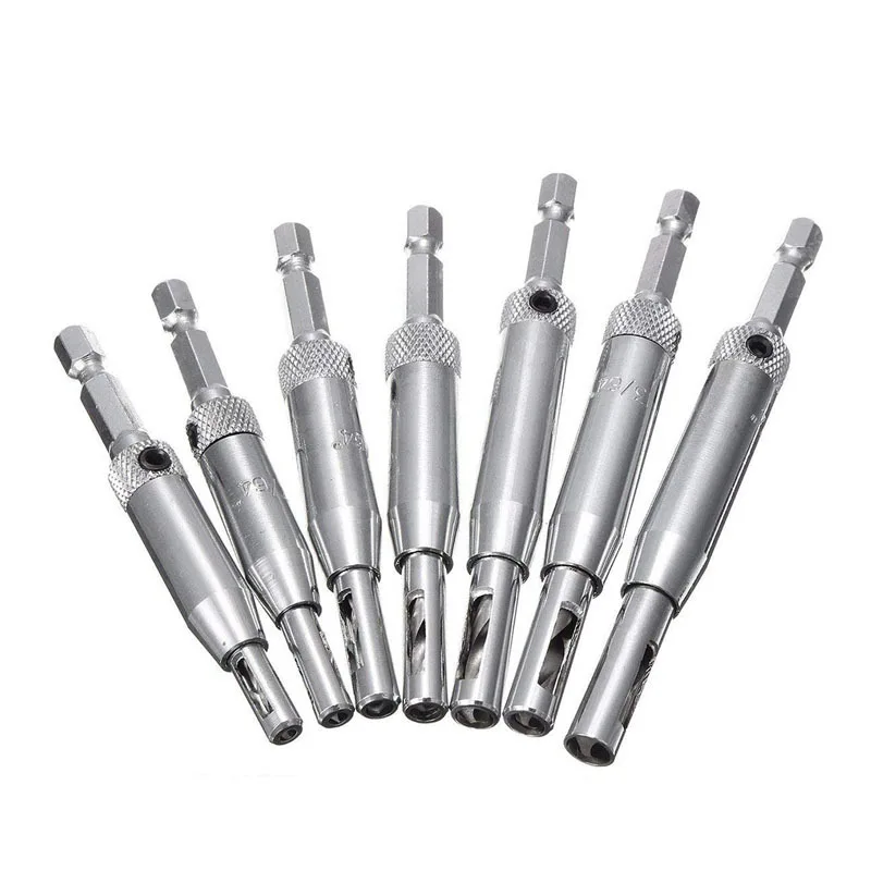 HSS Self Centering Hinge Drill Bit Door Window Cabinet Woodworking Hole Puncher Wood Reaming Tool Countersink Drill Bits Set drill bit set