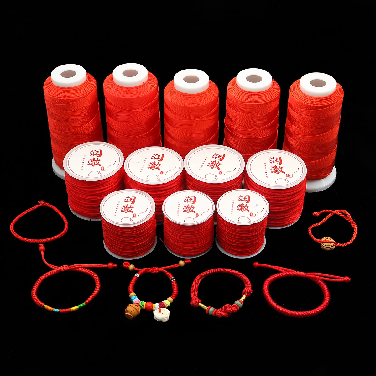 0.4-2.5mm Nylon Cord Thread Chinese Knot Rattail Satin Macrame Cord Bracelet Braided String Beading Thread Handmade Gifts nylon cord macrame cord satin cord