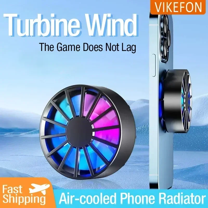 Phone Radiator Air-cooled Magnetic Low Noise Cooling Fan for Phone Tablet PUGB Genshin Game Fast Cooling