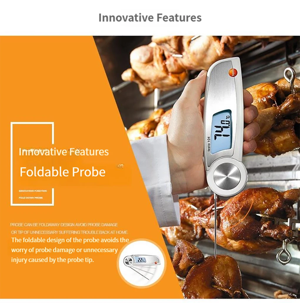 Testo 104 Folding Food Thermometer High Precision Waterproof Digital Thermometer