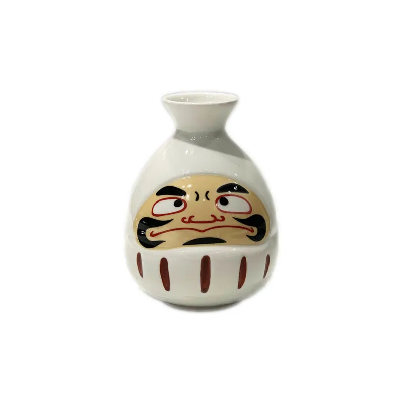 Japanese Sake Pot Kit Hand Painted Daruma shochu Cup Set Retro Wine Ceramic Two Cups Barware for Gift Bar Sets Accessories