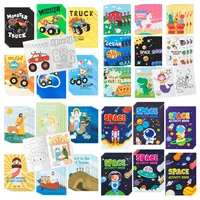 24Pcs Cartoon Puzzle Coloring Book Set,Kids Favor Space/Monster Truck/Scripture/Animals Painting Book For Birthday,Anniversary 1