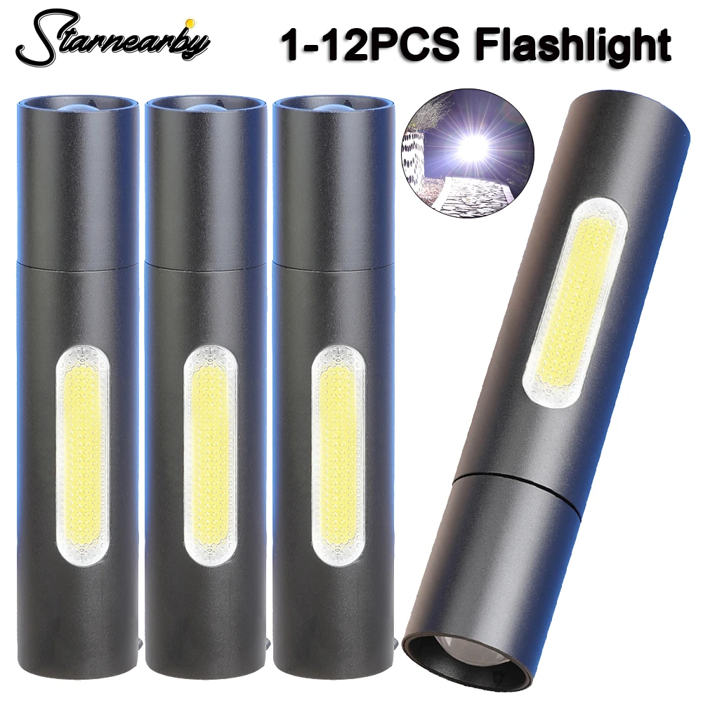Waterproof Pocket LED Flashlight USB Rechargeable Torch Mini Penlight Lamp light 