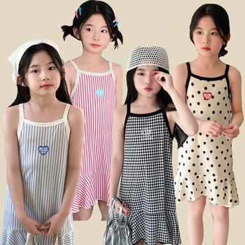 Girls Halter Summer Cotton Dress 1