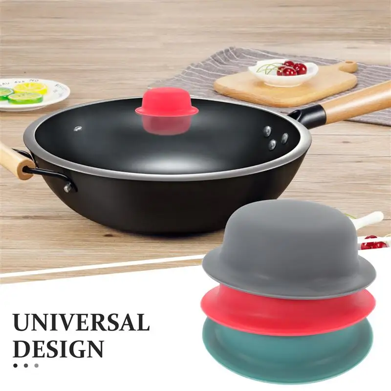 3Pcs Anti Scald Lid Handle Cover Pot Lid Knob Silicone Universal Cookware Replacement Parts Kitchen Gadget Supplies pot handle cover pot lid knob