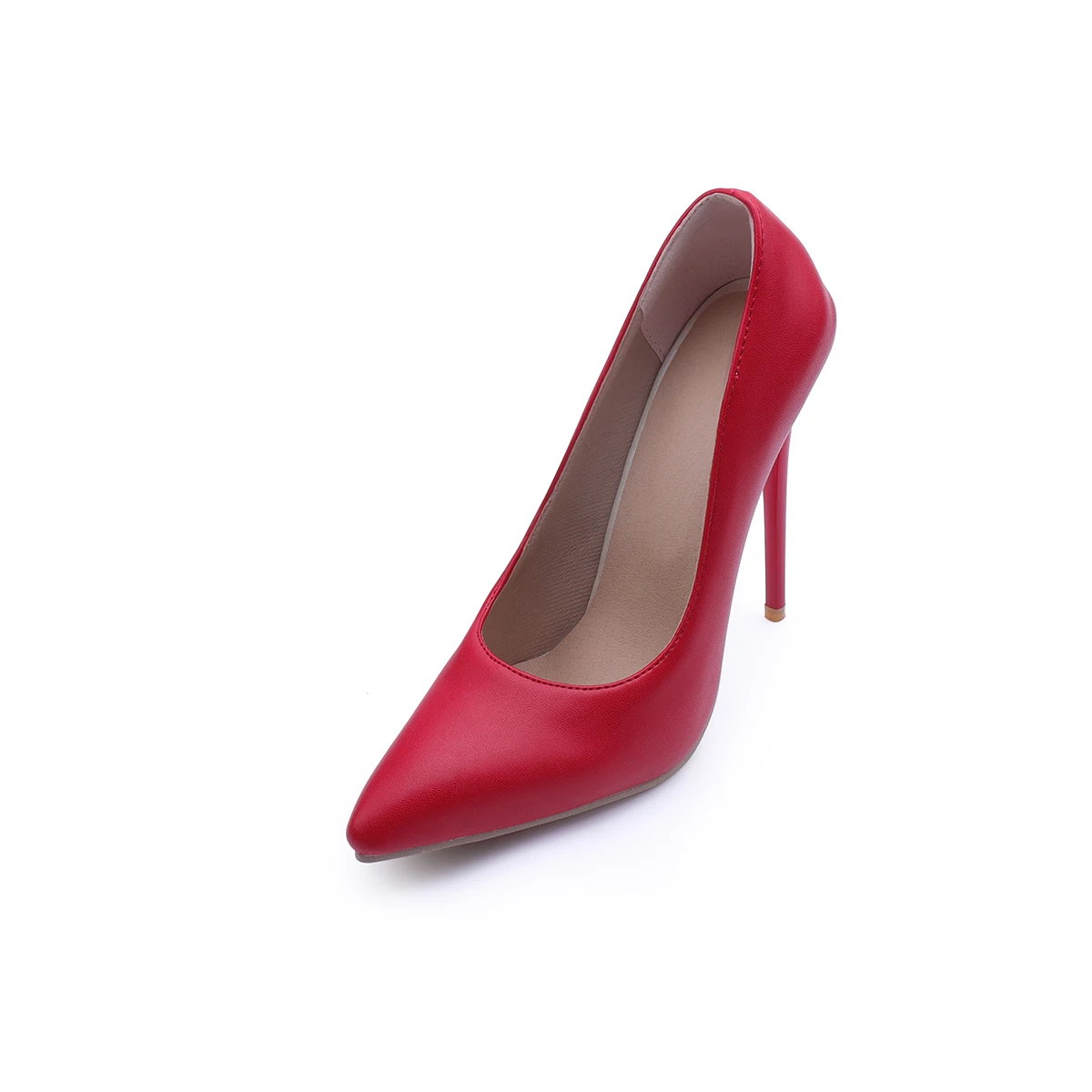 High Heels für Damen, Stiletto-Absätze für Partys, Brautschuhe, elegante Pumps mit spitzer Zehenpartie, Designer-Pumps im neuen Stil, Übergrößen 47, günstiger Ausverkauf, schwarze, rote, weiße Leder-High-Heels, matt, einfarbig – Detail 9