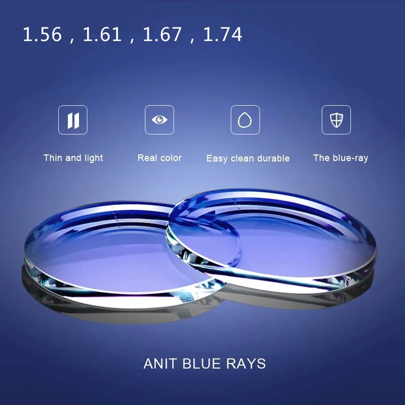 

1.56 1.61 1.67 1.74 Anti Blue Light Blocking Prescription Polyurethane Aspheric Glasses Lenses Myopia Hyperopia Presbyopia Lens