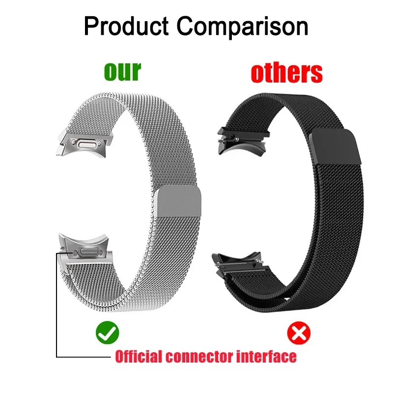 Quick Fit Milanese No Holtes Band Voor Samsung Galaxy Watch 6 5 4 Classic 43Mm 47Mm 40 44Mm 42 46Mm 5pro 45Mm Magnetische Lus Band