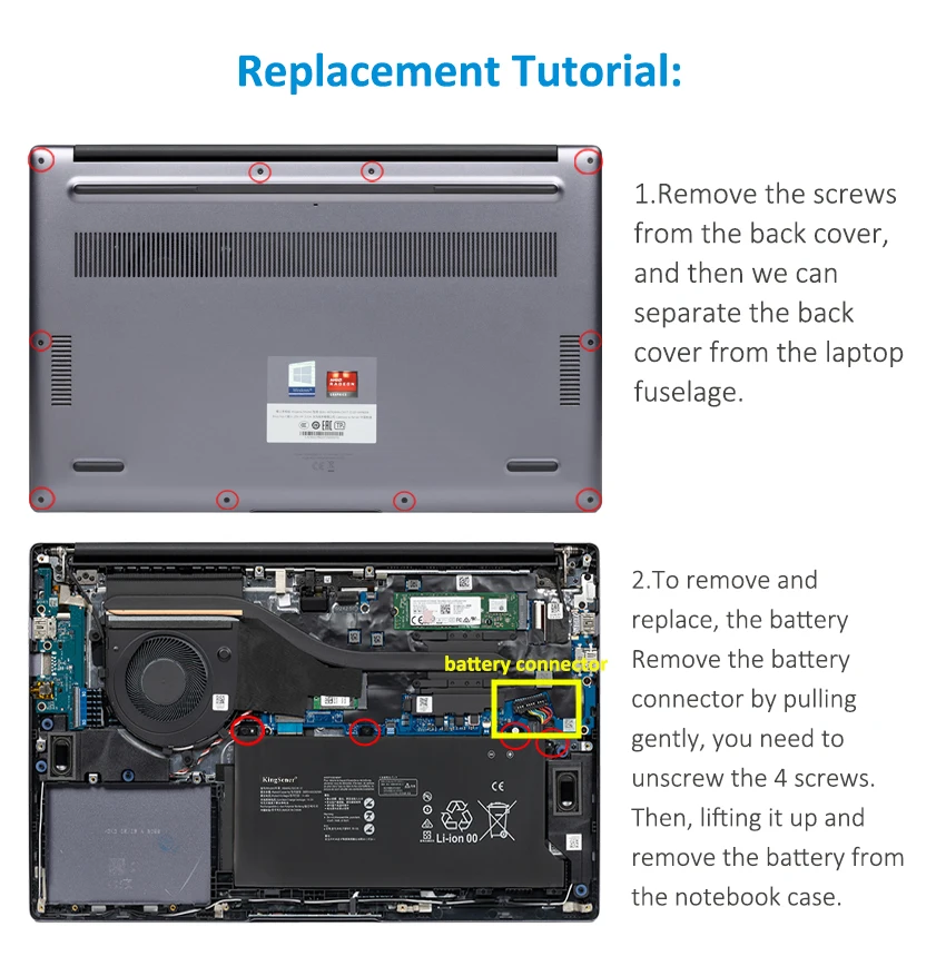 Bateria do Portátil de Kingsener Hb4692j5ecw31 para Huawei Matebook d 15 2023 1553010tuy Bohl-wdq9hn Bob-wah9p Hnl-wfp9 Hnl-wfq9 42wh - Imagem 4