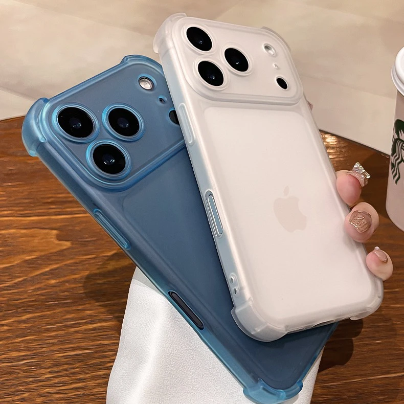 Luxury Matte Airbag Bumper Case - Ultra Slim Shockproof Soft Cover with Skin Feel