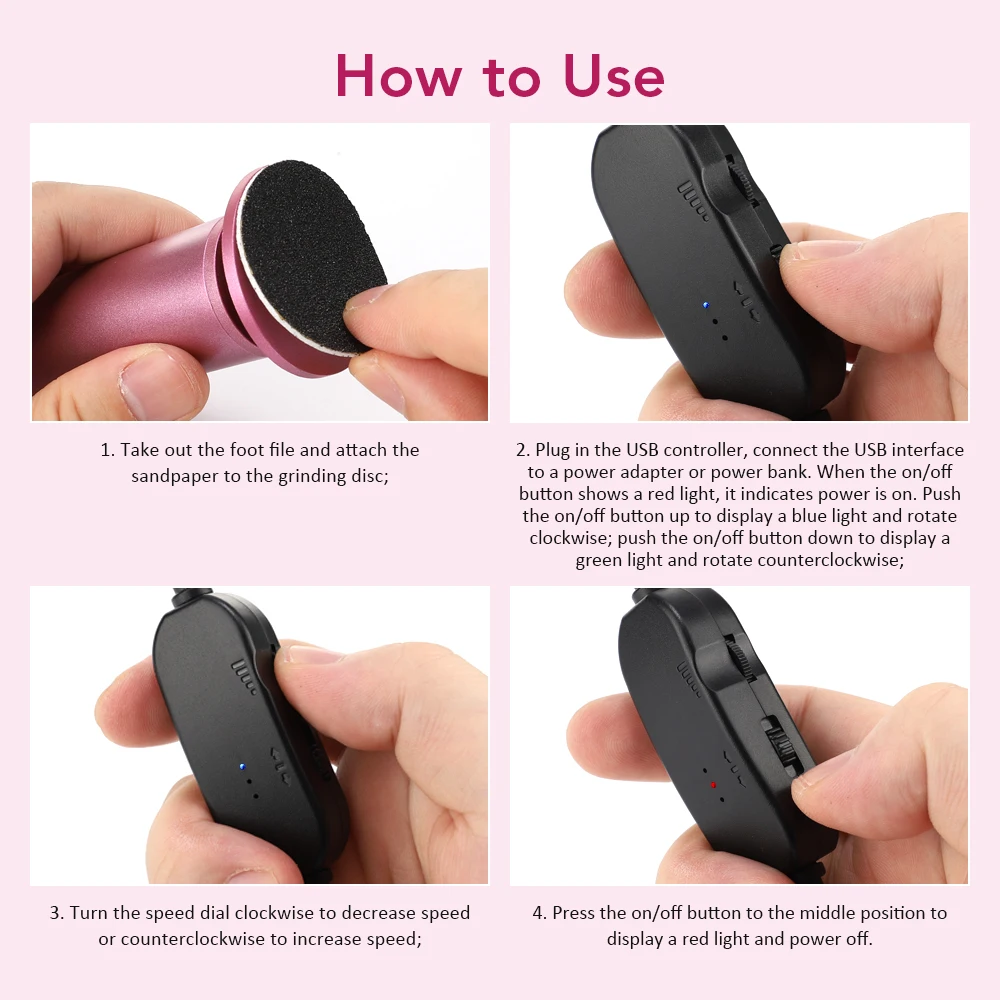 Foot Callus Remover Kit Foot Scrubber File Pedicure Feet Care Tools Professional Callus Remover with 20PCS Sandpaper Discs