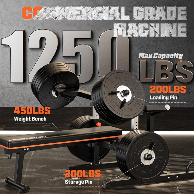 1250LBS Weight Bench Press with Adjustable 5