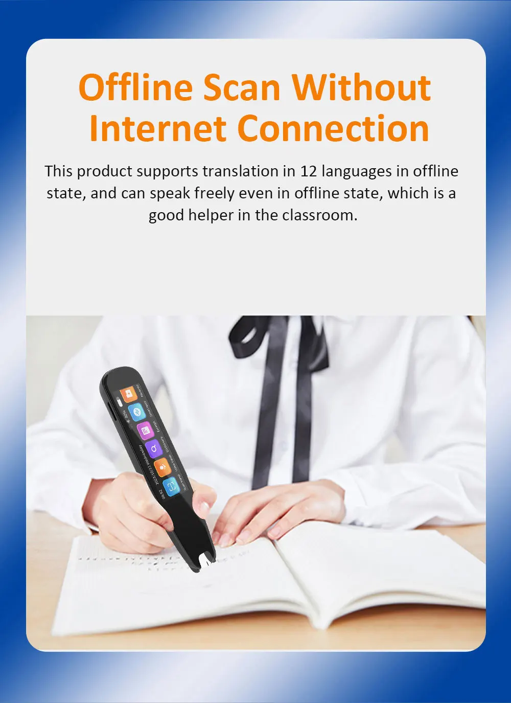 Portable Offline Translation Pen Intelligent Scanning Voice Point Reading Translator Pen 131 Languages S6 Pro Translatorand