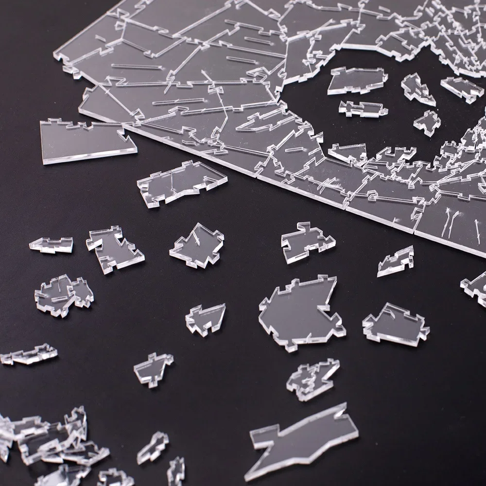 Acrylic Broken Glass Jigsaw Puzzle Impossible Challenge Puzzle Toys Adult Toys Geometric Shape 10 Levels Children Gift jigsaw puzzles educational puzzles