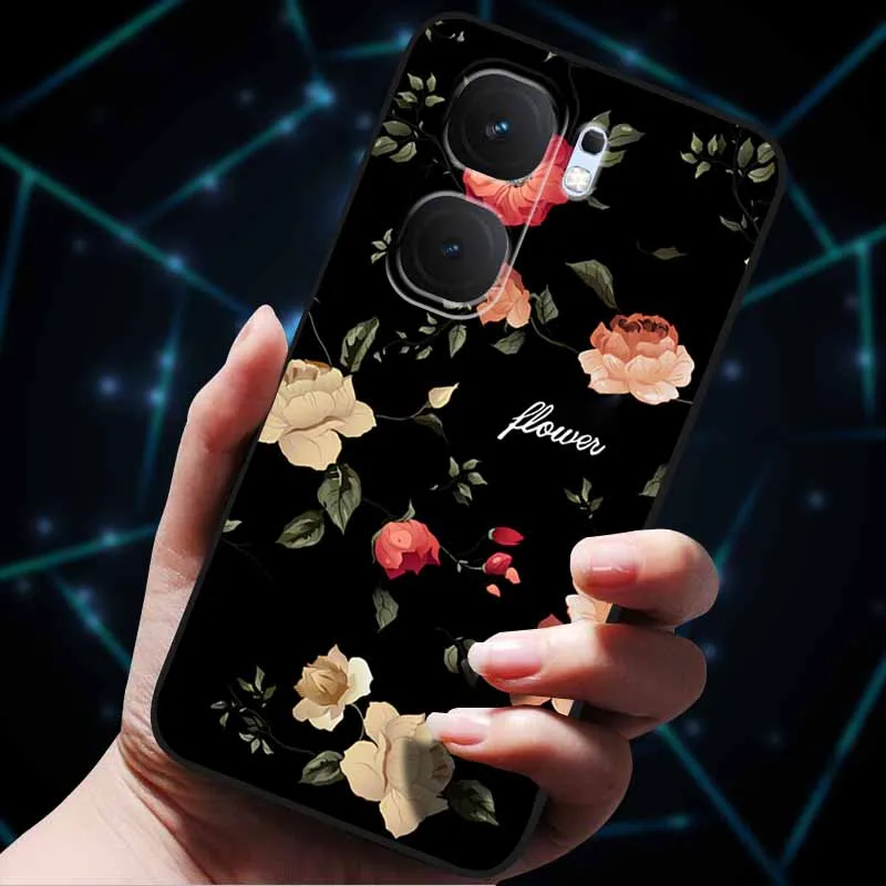 3D Flower Embossed Soft Silicone Phone Case - Stylish Back Cover Shell Bag