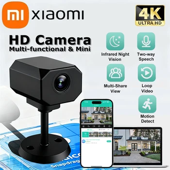 Xiaomi 4k hd mini câmera wifi ip ap monitoramento remoto leve portátil câmera de segurança vigilância em casa inteligente