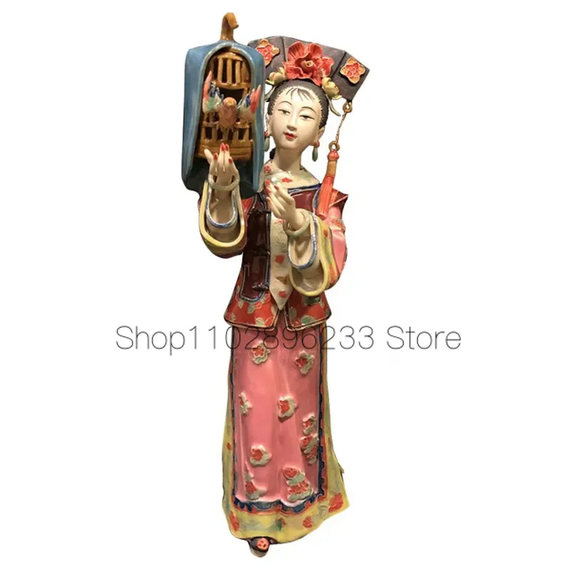 

Chinese Creative Ceramics Cute Lady Character Statue Classical Beautiful Women Figurine Home Decoration Collection Crafts R3965