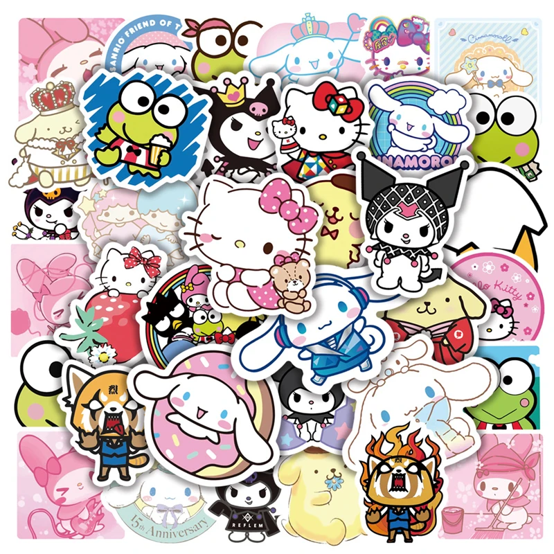 50pcs Sanrio Stickers Hello Kitty Kuromi My Melody Sticker Kawaii Sticker  Pack Laptop Skin Toys for Girls Cute Anime Stickers - Realistic Reborn  Dolls for Sale