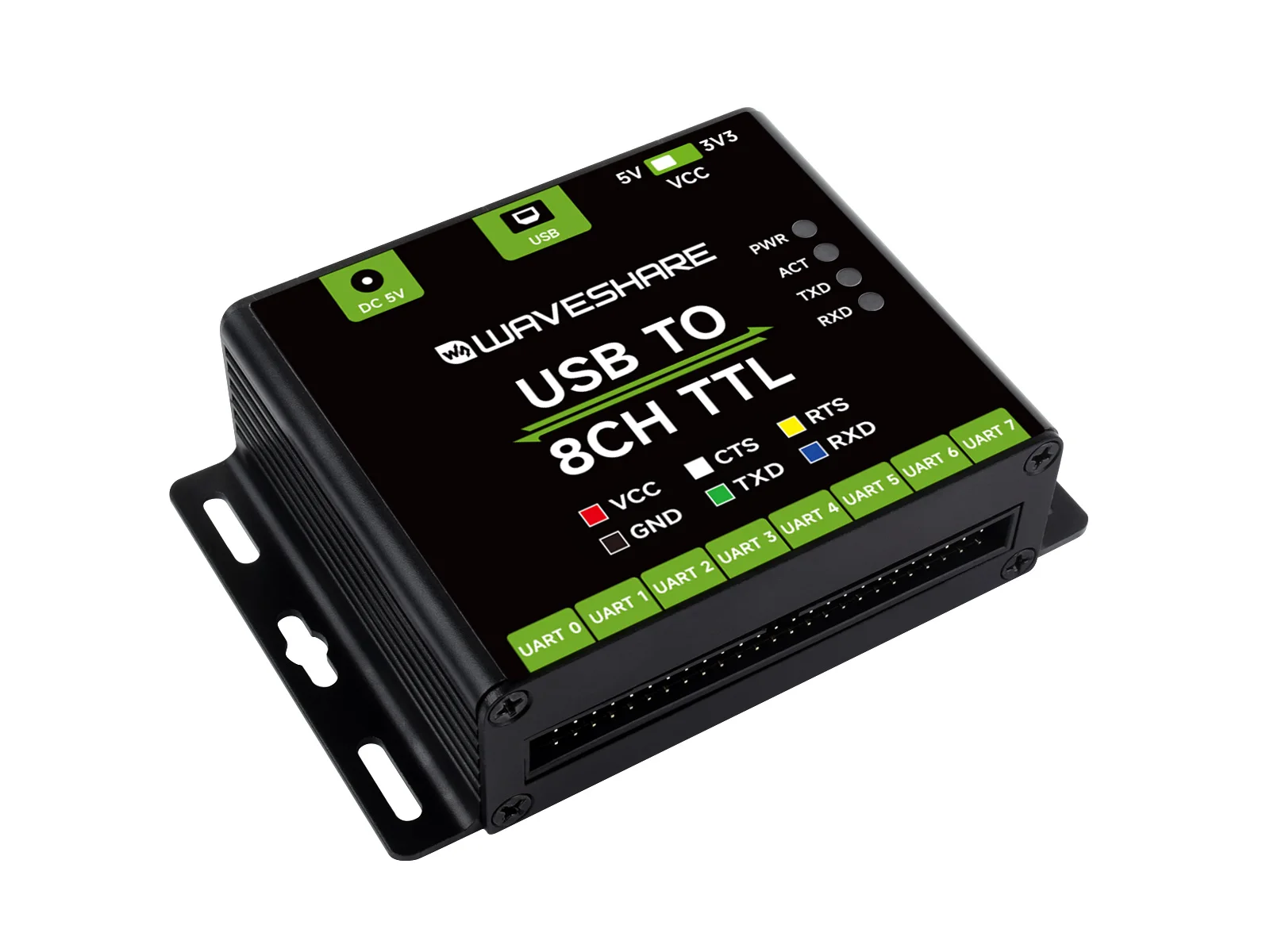 Usb To 4ch Ttl Converter Waveshare Industrial USB TO TTL Converter, Original CH343G Onboard Multi Protection Systems Support CH344 Linux