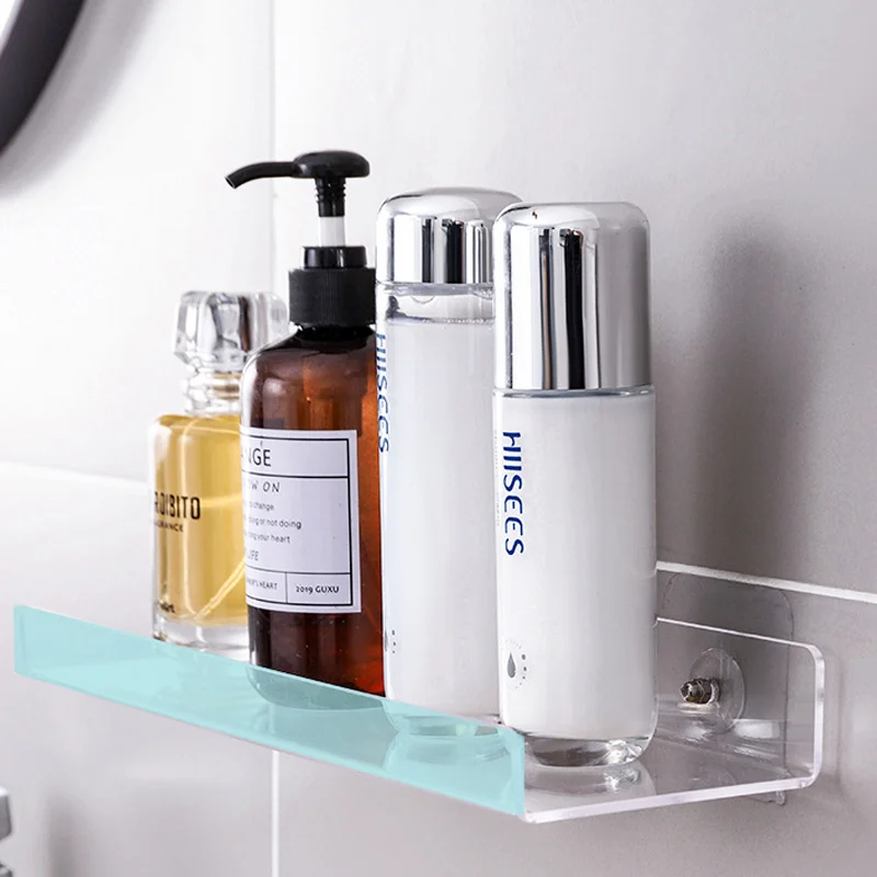 Acrylic Wall Mounted Storage Rack (Small) storage rack,bathroom storage rack,wall shelf organizer,wall shelf,countertop storage rack