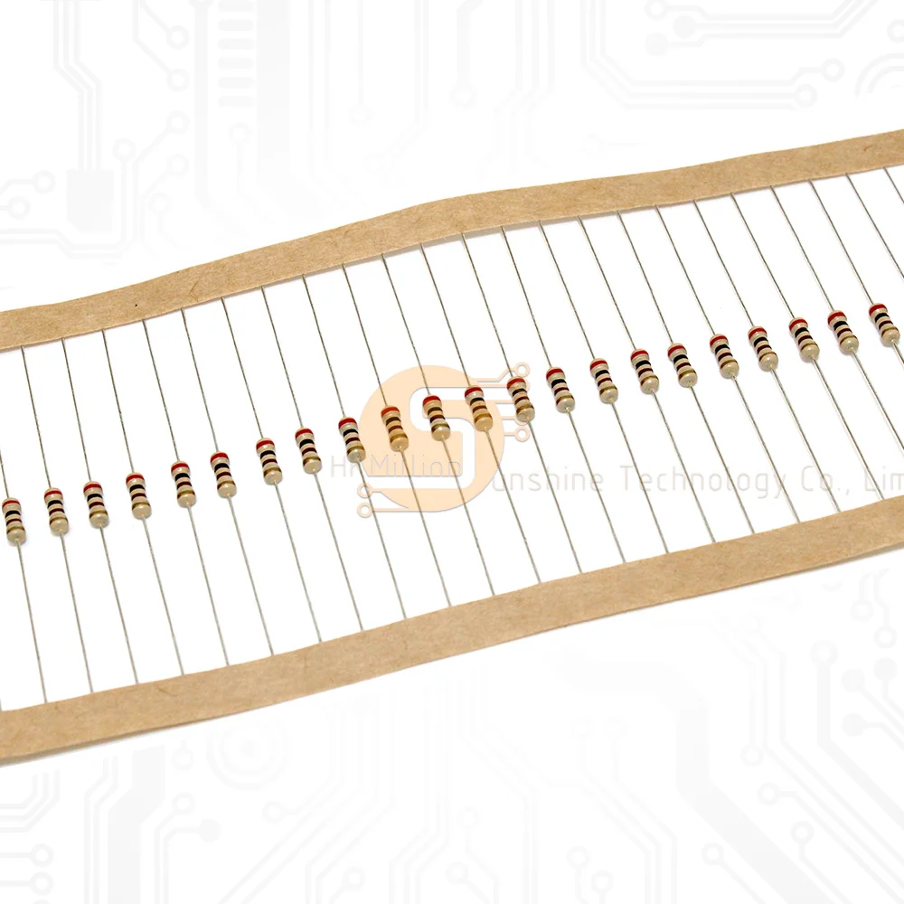 Carbon Film Resistor 100PCS 5% 1/4W Carbon Film Resistors 1R-10M 1K 5K 10K 4K7 100K 560K 1M 3M3 Ohm Color Ring Resistance