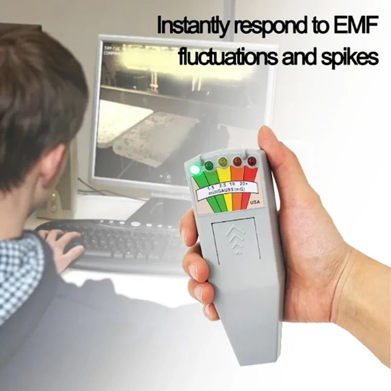 K2 Electromagnetic Field Radiation Tester EMF Reader Electromagnetic Detector Magnetic Field Meter 5 LED Indicator Gauss Meter radiation detector emf meter tester