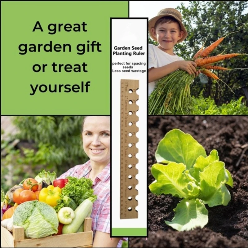 Seeding Ruler Seed Spacing Sowing Planting Scale Wooden Seed Plant Spacing Ruler Tool for Gardening Accessories Gardener