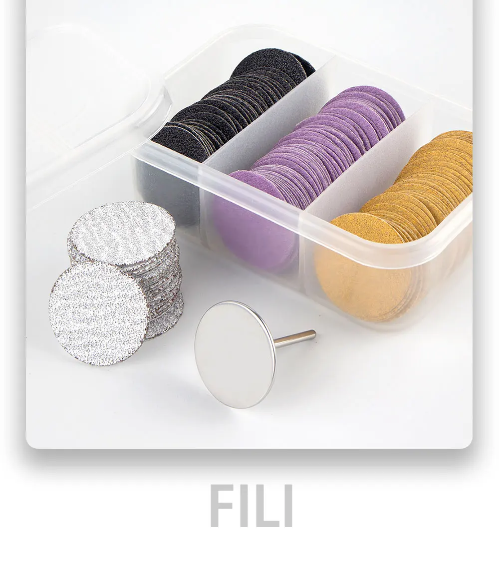 25-mm-Pediküre-Scheibe mit austauschbarem Schleifpapier-Set zum Entfernen von Schwielen, elektrisches Universal-Fußfeilen-Reinigungswerkzeug für abgestorbene Haut – Detail 4