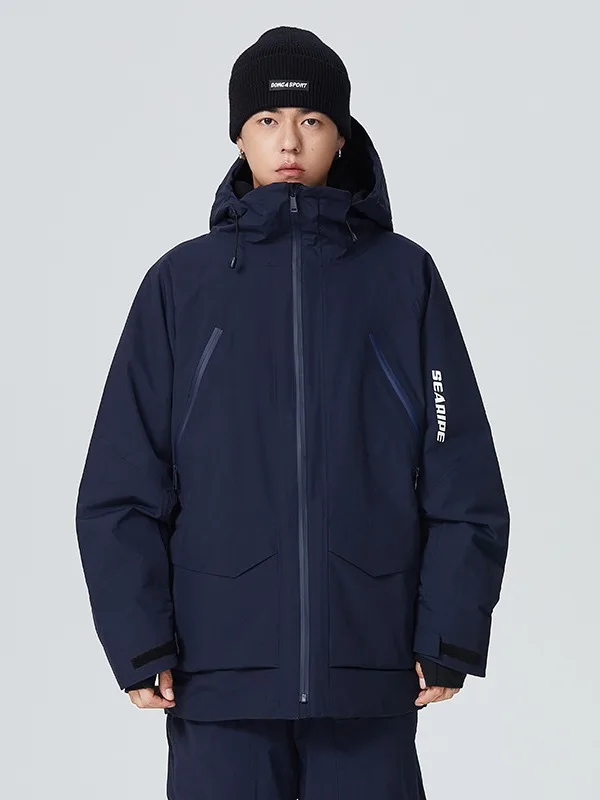 SEARIPE Ski Jacket Thick Women Men Hooded Thermal Windbreaker Waterproof Winter Warm Outdoor Clothes Snow Coat Snowboard Wear