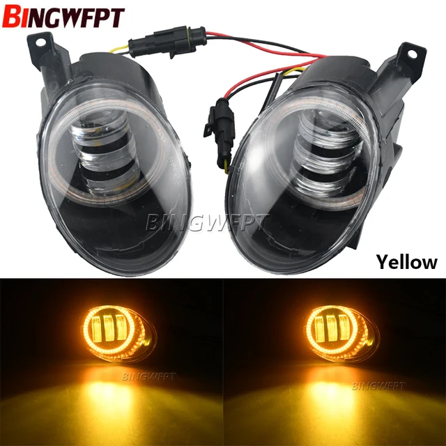 2 X Angel Eye Fog Light 30W Car LED Lens Fog Daytime Driving Lamp DRL 12V For Volkswagen VW Golf Mk6 Beetle R-Line Caddy EOS