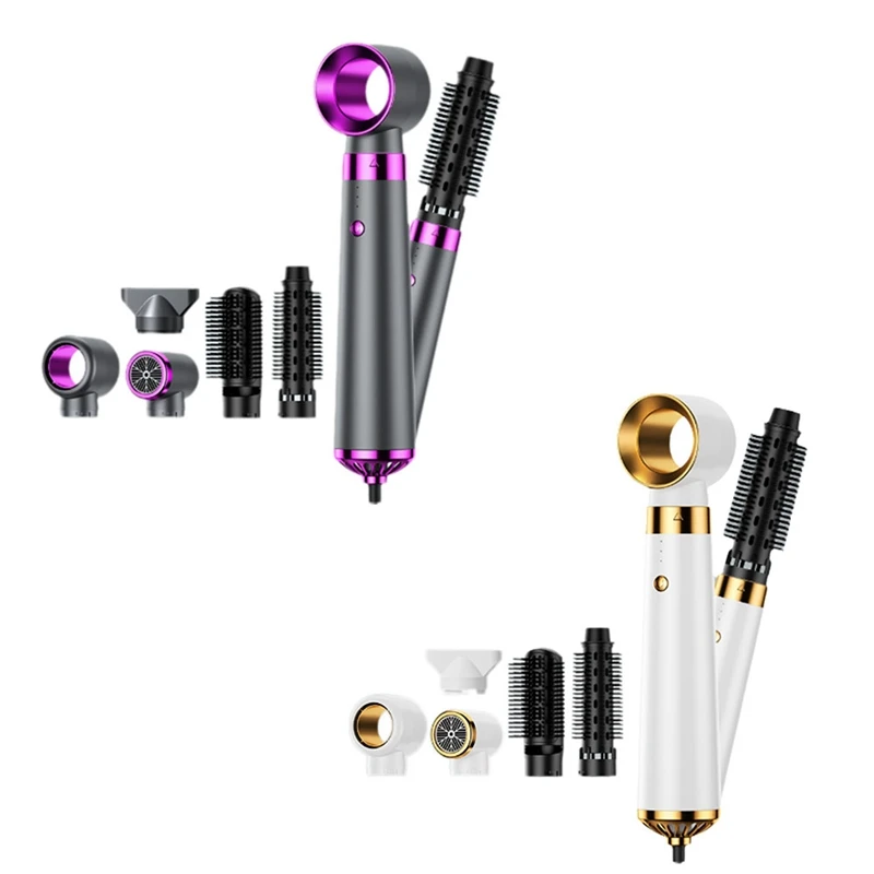 A86I-5-In-1 Electric Hair Dryer Hot Air Brush Multifunctional Hair Straightener Negative Ion Curler Blow Dryer Styling Set (EU)