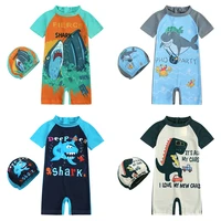 2024 Toddler Children Swimwear Suit Print UV Kids Boys Girls Summer Beach Clothes 2Pcs Cap+Bathing Swimming Diving Swimsuit 3
