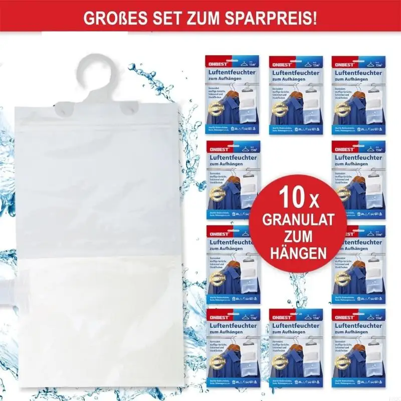 P82C Indoor Wardrobe Dehumidifier Sachets Prevent Dampness and Musty Smells in Wardrobes, Basements, Closets Pack of 20