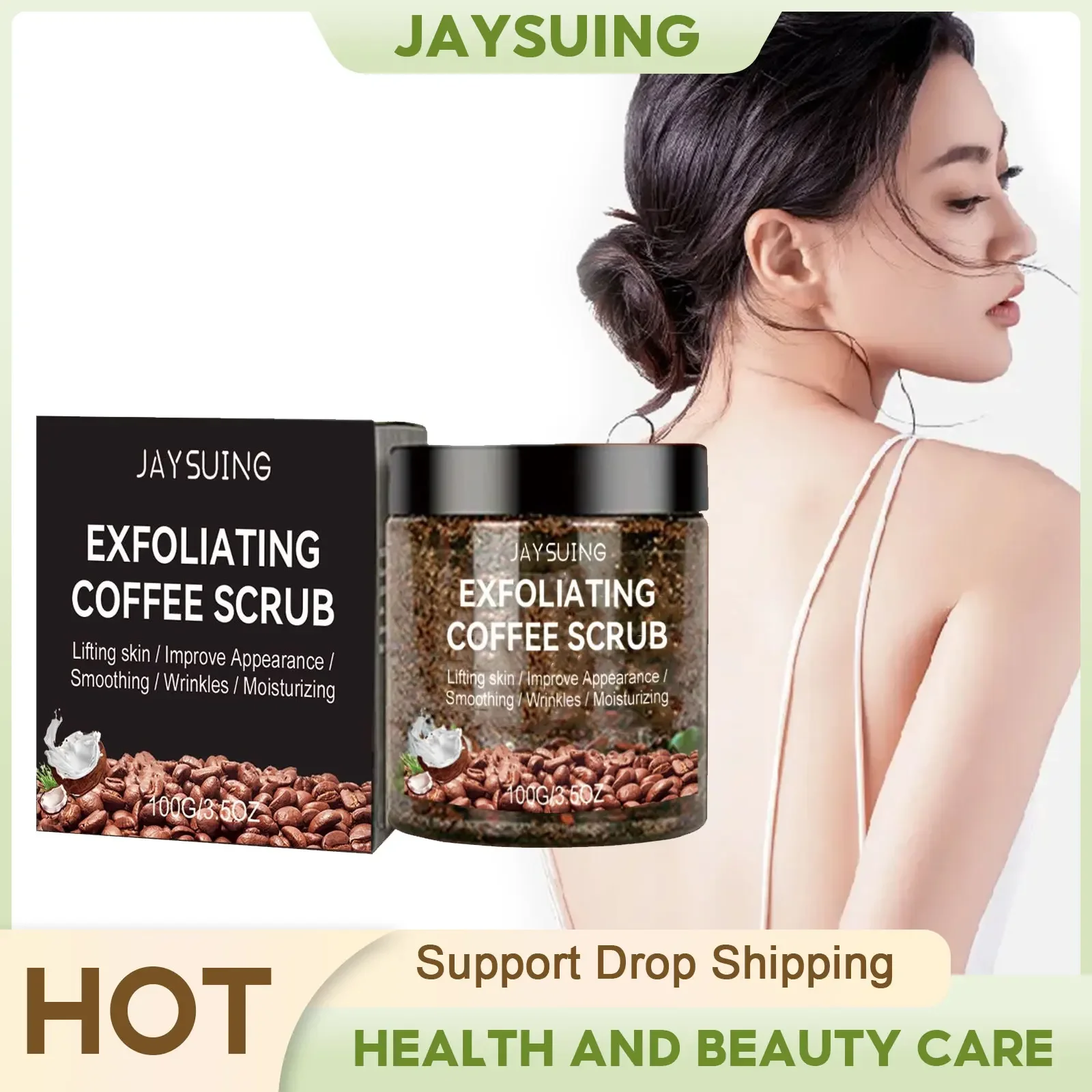 Coffee Scrub for Face Body Exfoliating Brightening Cleaning Dark Spots Removal Fade Melanin Pigmentation Whitening Scrub Cream