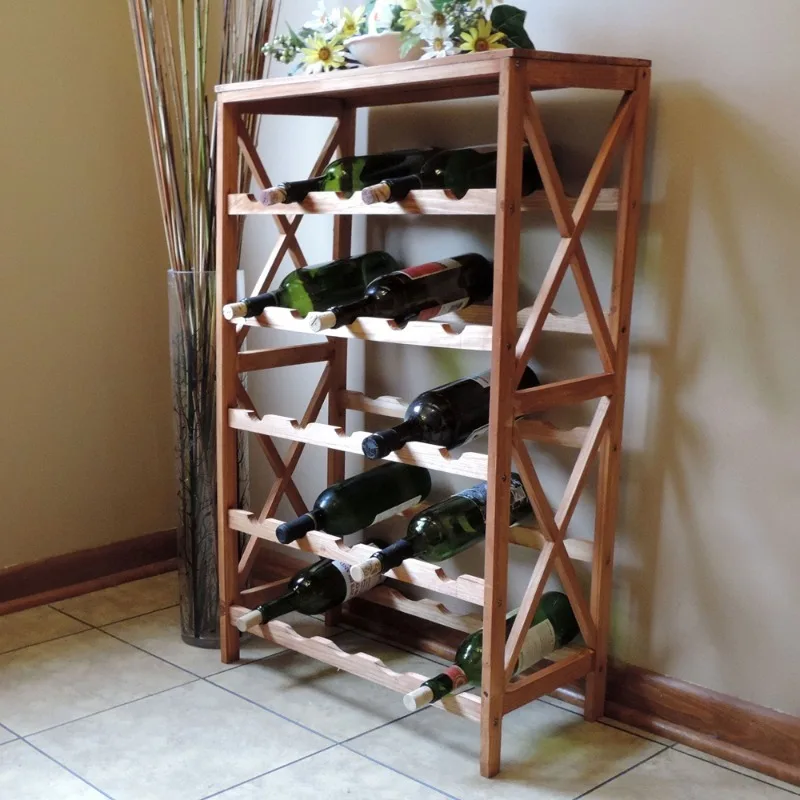 

Home 25-Bottle Freestanding Wine Rack Bottle Holder with Tabletop