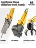 2024 spot simulation multifunctional excavator construction vehicle with 12 channels and 3 working heads, children's toy gift 3