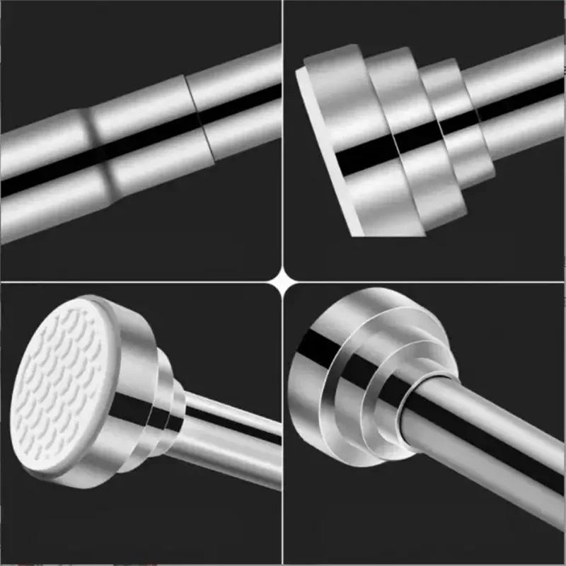 Extendable Telescopic Curtain Rod Rail Wardrobe Closet Clothes Towel Hanging Pole Bathroom Shower Clothes Hanger Towel Bar