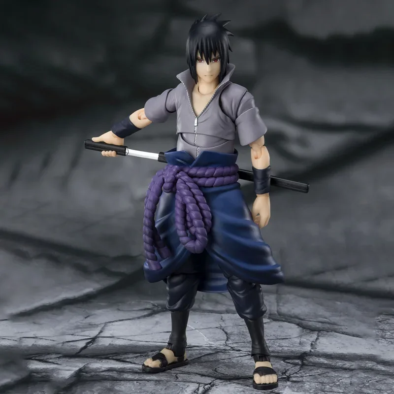 サスケ アクションフィギュア 2体セット バンダイ-子供向けアクションフィギュアキット,ナルト,shf,s.h