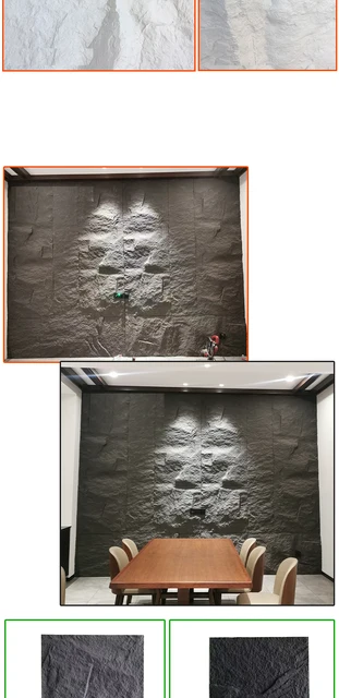 Piedra cultural ligera de PU para decoración de pared, 60x60cm, simulación  de seta, piedra de cerámica ligera, pared de fondo de escombros - AliExpress