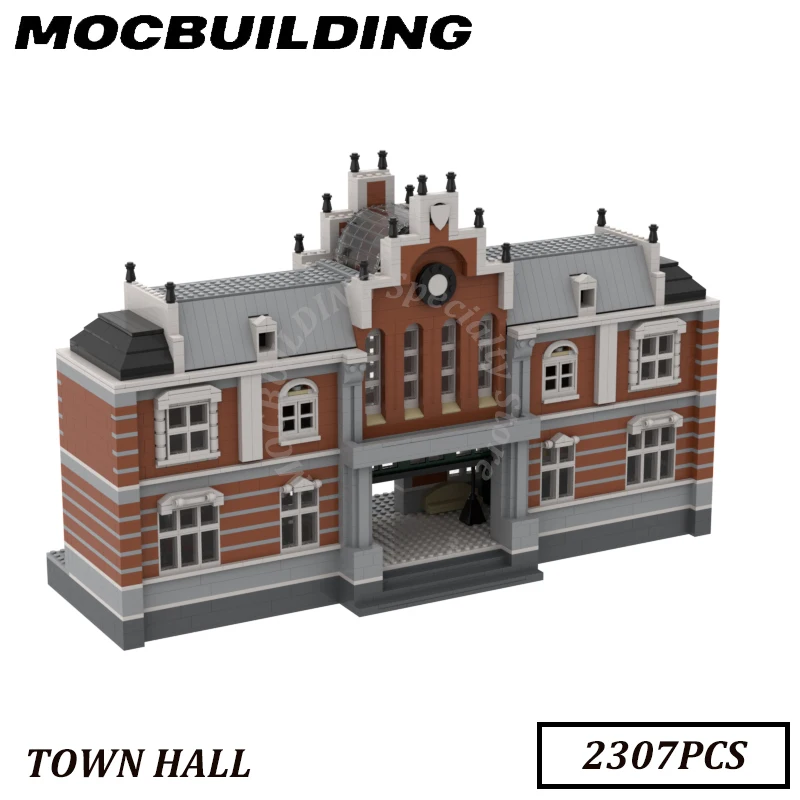 

Town Hall Buildings MOCBUILDING Blocks Bricks Display Model Construction Christmas Present Birthday Gifts