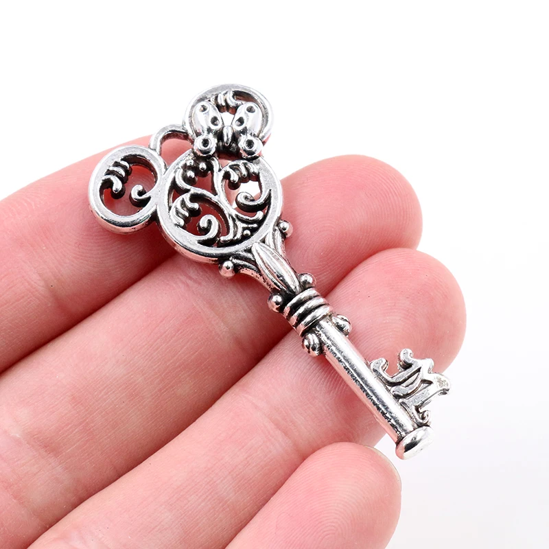 Vintage Bronze and Antique Silver Plated Key Charms