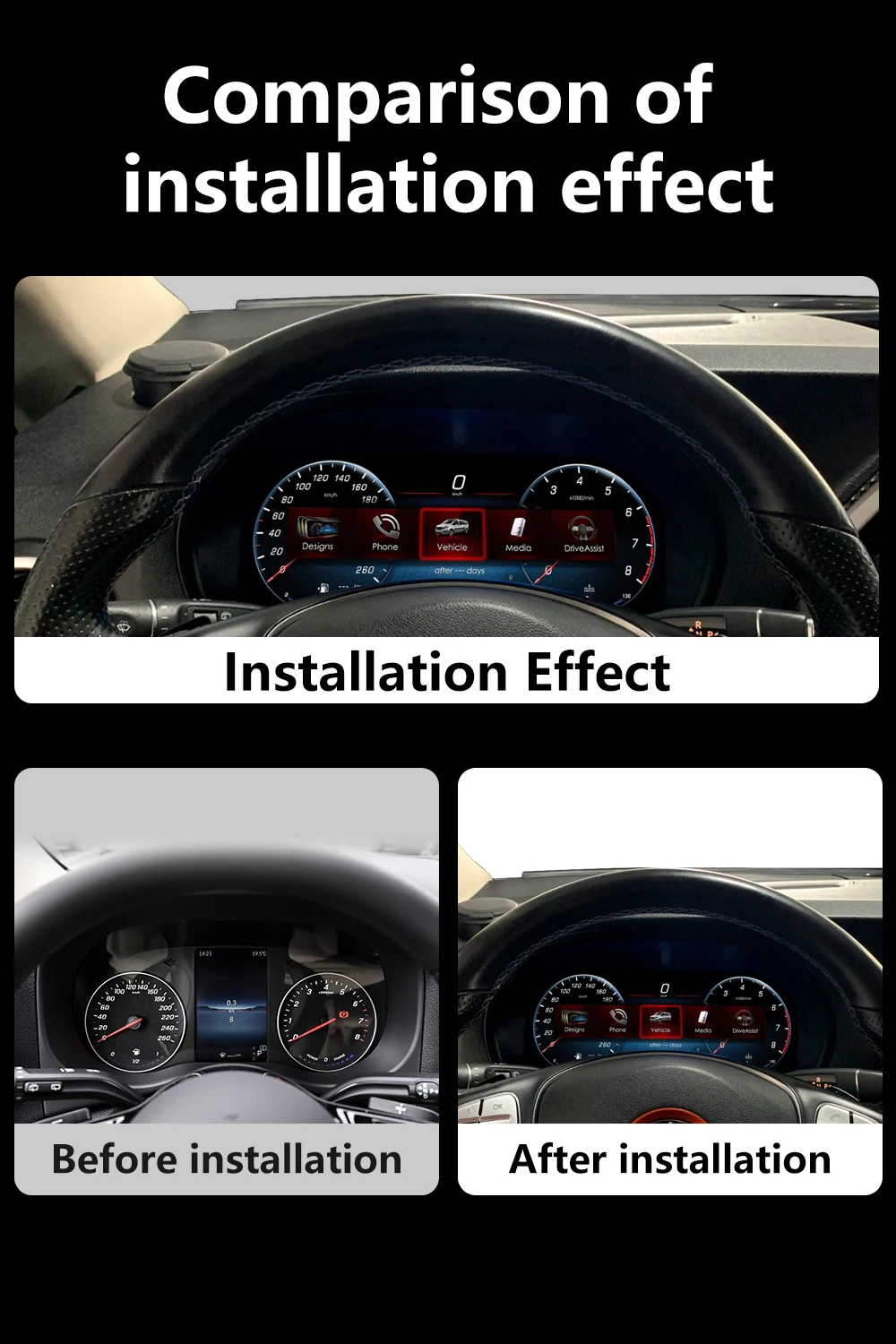 Digital Cluster Dashboard For Mercedes-Benz Vito 2024 Dashboard speedometer 12.3
