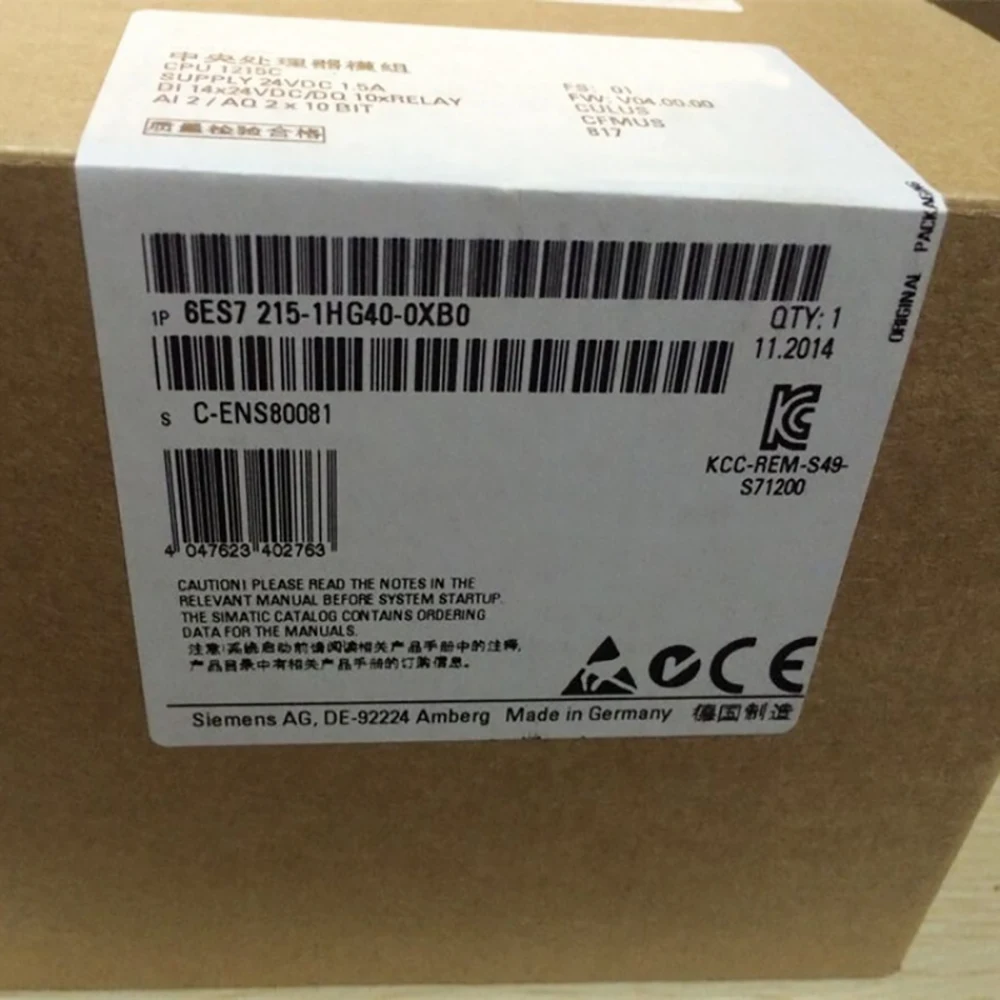 6 Es7 215-1Hg40-0Xb0 Per Siemens Simatic S7-1200 Cpu 1215C Cpu Compatta Dc/Dc/Relay